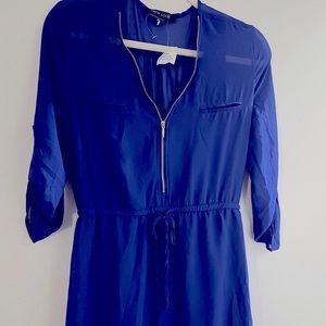 Royal blue dress brand new w/ tag gold zipper